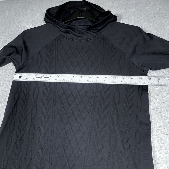 Lululemon Rest Less Pullover Hoodie Shirt Womens Size 8 Black Textured Stretch - Picture 5 of 9